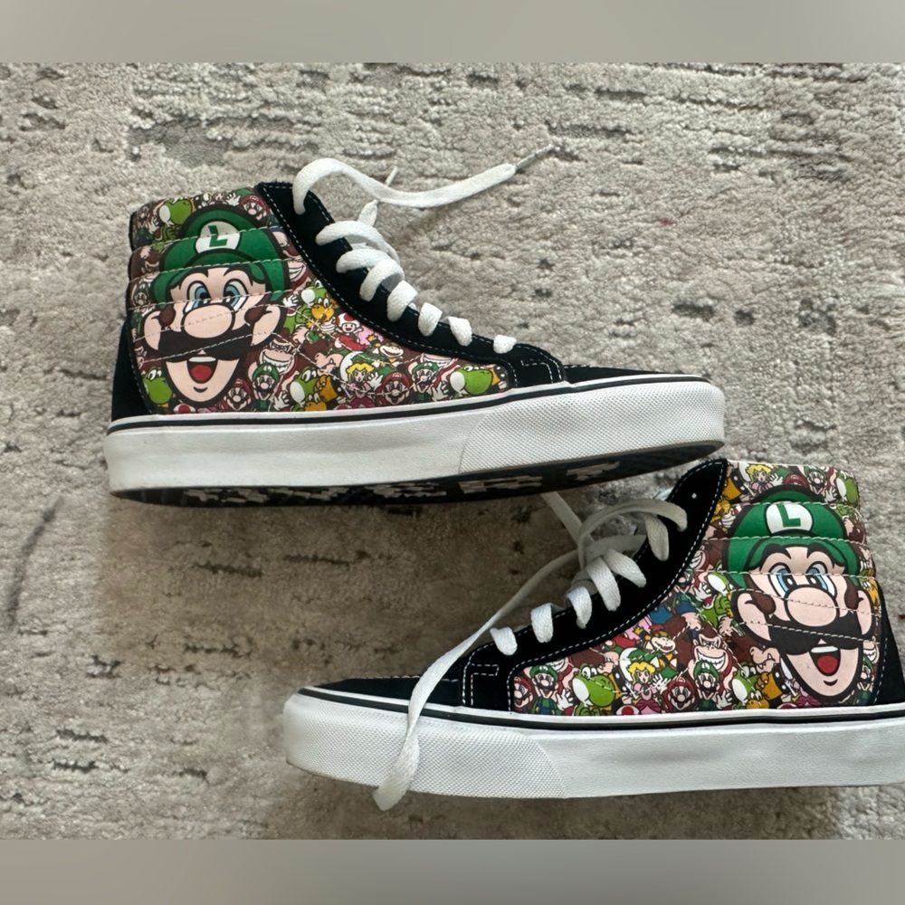 Vans Nintendo Mario and Luigi High-Top Sneakers - Size 9.5 Women’s/8 Mens